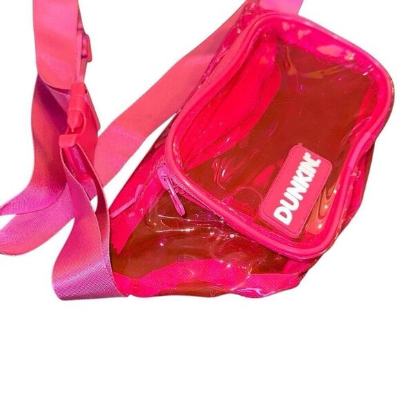 Dunkin’ Donuts pink clear  fun Fanny Pack Cross Body Waist Bag zipper adjustable - Picture 3 of 7